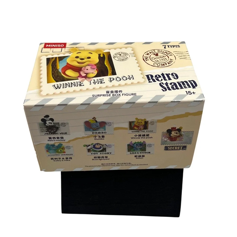 MINISO Disney Retro Stamp Surprise Box Sealed Blind Box Mickey Pooh Stitch